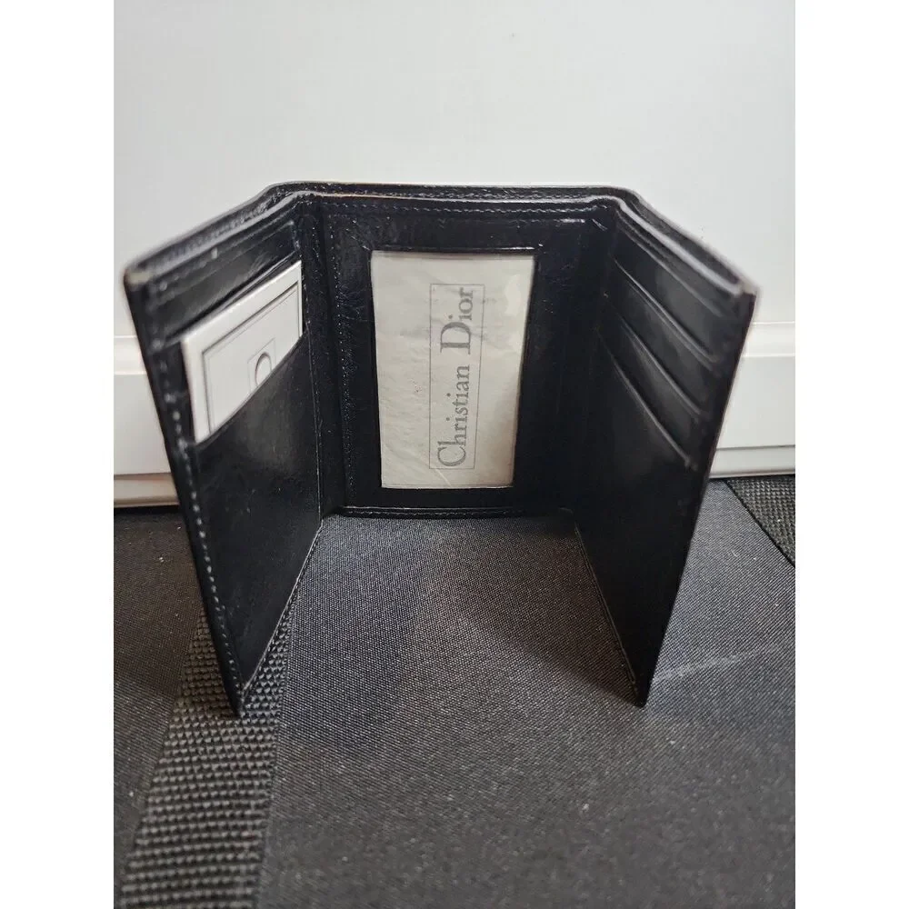 Christian Dior Vintage Black Leather Wallet